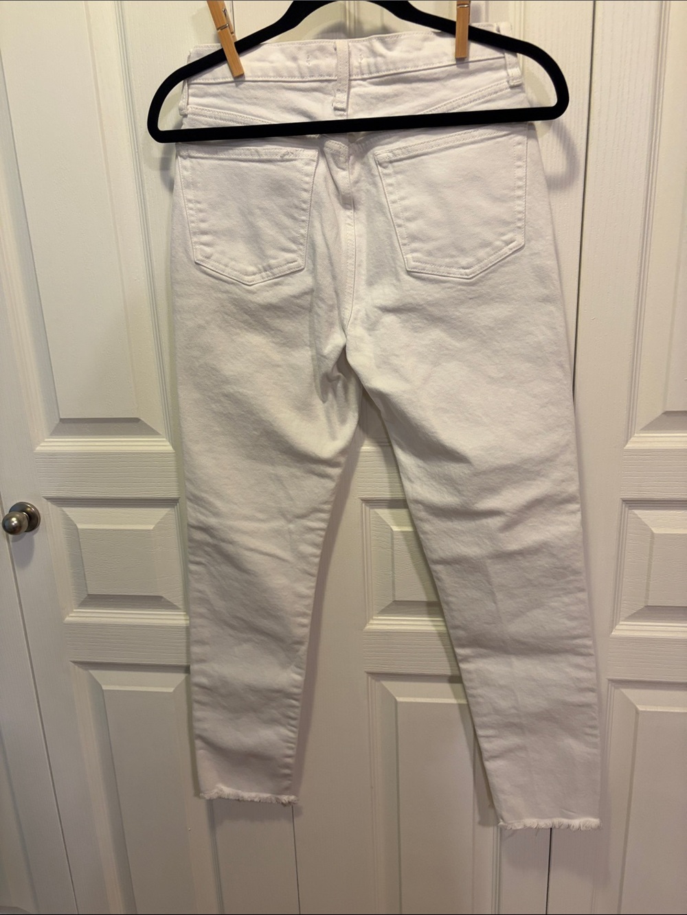 Free People High-Rise White Distressed Women's Jeans - 27 - Picture 6 of 11